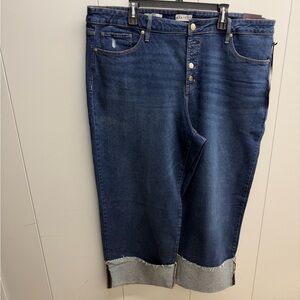 Ava & Viv Dark Indigo High-Rise Cuffed Jeans